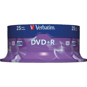 Rohling DVD+R, 4,7 GB/120 Min., 16-fach, 25-er Spindel, 1 VE = 1 Spindel á 25 Stück