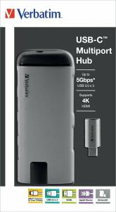Adapter USB-C Multiport-Hub, 1x SDHC/microSDHC, Power Charge