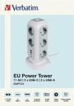 Steckdosenturm EUPT-01, 11x 230V EU, 2x USB Typ-A, 2x USB...