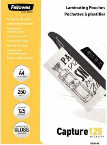 Laminierfolie glänzend, für DIN A4, 125 µm,1 Pack = 250 Blatt, transparent