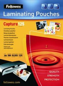 Laminierfolie glänzend, für DIN A4, 125 µm, 1 Pack = 100 Seiten, transparent