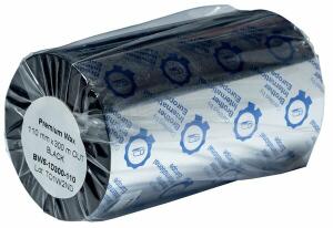 Thermotransfer-Farbband, Standard Wachs, schwarz, Länge: 300 m, Breite: 110 mm, VE= 12 Rollen