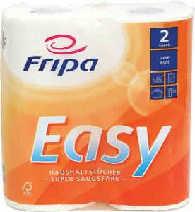 Haushaltsrollen Easy, 2-lagig, 100% Zellstoff, hochweiß mit Dekorprägung, Blattformat: ca. 230 x 215 mm, VE = 1 Packung = 2 x 96 Blatt