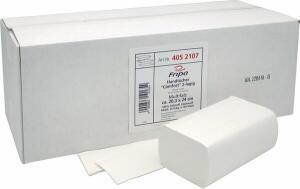 Falthandtuch COMFORT, 20,3 x 24 cm, Z-Falz, hochweiß, mit Dekorprägung, 2-lagig, 100 % Zellstoff, VE = 1 Karton = 15 Pack = à 150 Blatt