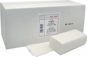Falthandtuch COMFORT, 24 x 32 cm, W-Falz, hochweiß mit Dekorprägung, 2-lagig, 100 % Zellstoff, VE = 1 Karton = 15 Pack = à 124 Blatt