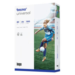 Kopierpapier tecno universal, DIN A4, 2-fach gelocht, 80 g/qm, weiß, 1 Packung = 500 Blatt