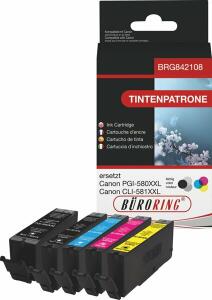 Multipack Tintenpatronen für Canon PIXMA, ersetzt Canon PGI-580/CLI-581XXLBK/C/M/Y, Inhalt: 1x 25 ml, 4x 10,5 ml