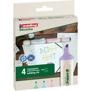 Edding Textmarker 24 4er-Set sortiert pastellfarben