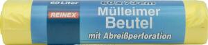 Mülleimer Beutel 60 Liter, 7 my, Beutelmaß: 630 x 730 mm, 1 Rolle = 20 Beutel