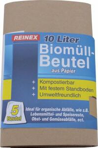 Biomüllbeutel, kompostierbar, 100 % Recyclingpapier, 10 Liter, 5er Pack