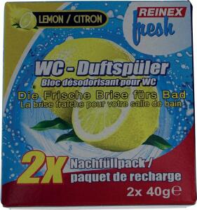 WC-Duftspüler Nachfüllung Lemon, 2er Pack, passend für Duftspüler 1044,1045,10709