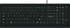 Tastatur kabelgebunden, 107 ultraflachen Tasten, QWERTZ (DE) USB 2.0 Anschlusskabel 1.5 m, 449 x 157 x 20 mm, schwarz