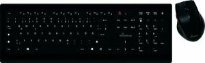 Funk-Tastatur Maus Set, 5-Tasten Maus, 107 ultraflache Tasten, QWERTZ (DE/AT), 449 x 157 x 20 mm benötigt 2x Micro (AAA) Batterien nicht im Lieferumfang enthalten, schwarz