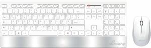 Funk-Tastatur-/Maus-Set Highline Serie, QWERTZ, ca. 10 m Sendereichweite, weiß/silber
