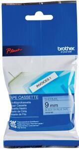 Schriftbandkassette, MK-521, 9 mm breit / 8 m lang, schwarz auf blau, nicht laminiert