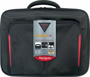 Laptoptasche Classic+ Clamshell 15-15,6", zusätzliche Innenhülle, gepolsterter, verstellbarer Griff, Front-Reißverschluss, schwarz