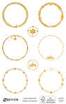 Weihnachtsetikett Kreise weiß/gold