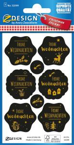 Weihnachtsetikett Frohe Weihnachten