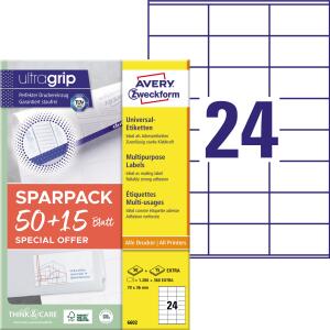 Universaletiketten 70x36 weiß