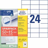 Universaletiketten 70x37 weiß