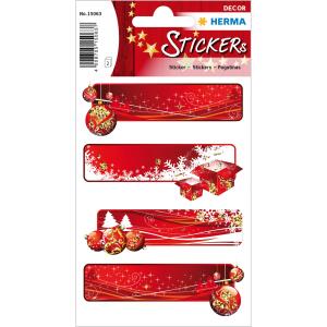 Weihn. Sticker Kugeln rot 6 Stück