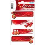 Weihn. Sticker Kugeln rot 6 Stück