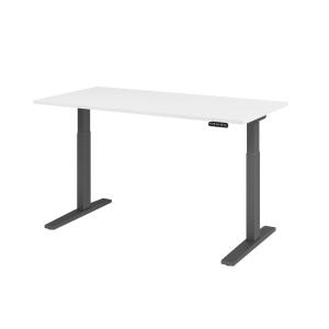 Schreibtisch elektr.höhenv. weiß/Graphit