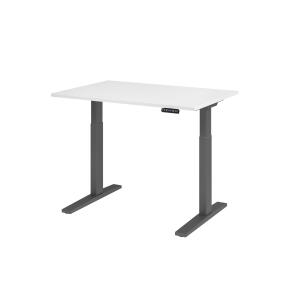 Schreibtisch elektr.höhenv. weiß/Graphit