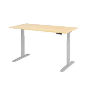 Schreibtisch elektr.höhenv. Ahorn/silber