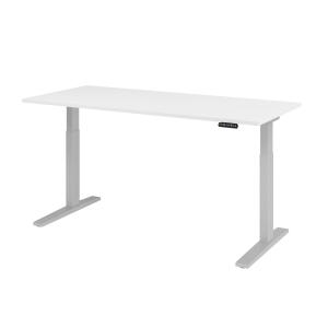 Schreibtisch elektr.höhenv. weiß/silber