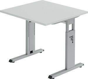 Schreibtisch 80x80cm grau/sil