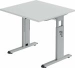 Schreibtisch 80x80cm grau/sil