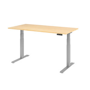 Schreibtisch elek.höhenv. ahorn/silber