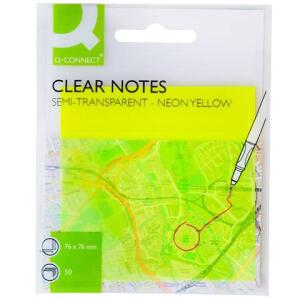 Haftnotizblock 50BL PP transparent-gelb