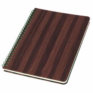 SIGEL CO675 Spiralblock Conceptum - Holzmaserung - punktkariert (Dot-Lineatur) - ca. A5 - braun - Hardcover - 160 Seiten - FSC-zertifiziert