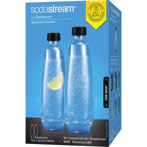 Trinkflasche Glas 2ST tr./schw