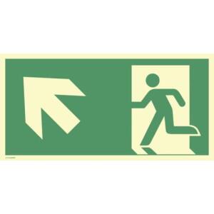 Schild Notausgang links aufwärts