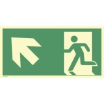 Schild Notausgang links aufwärts