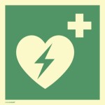 Defibrillator AED ISO7010 148x148mm