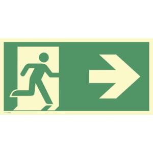 Schild Notausgang rechts Pfeil rechts