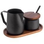 Milch- und Zucker-Set,Akazie-schwarz