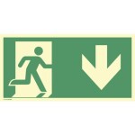 Schild Notausgang rechts Pfeil unten