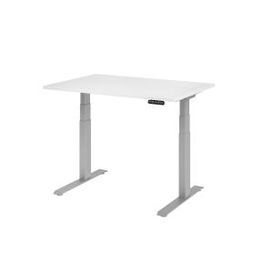 Schreibtisch elektr.höhenv. weiß/silber