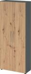 Flügeltürenschrank Graphit/Asteiche