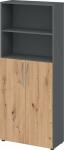 Flügeltürenschrank Graphit/Asteiche