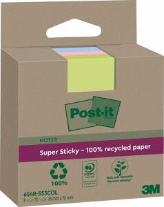 Haftnotizblock Recycled 3x70BL farbig