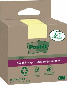 Haftnotizblock Recycled 4x70BL gelb