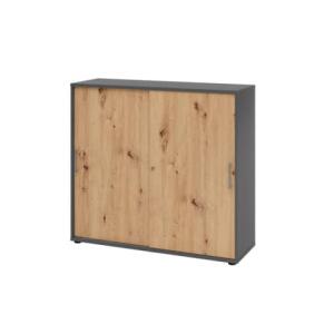 Schiebetürenschrank Graphit/Asteiche