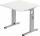 Schreibtisch 80x80 Weiß/Silber