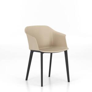 Besucherstuhl m.AL Frame schw/creme